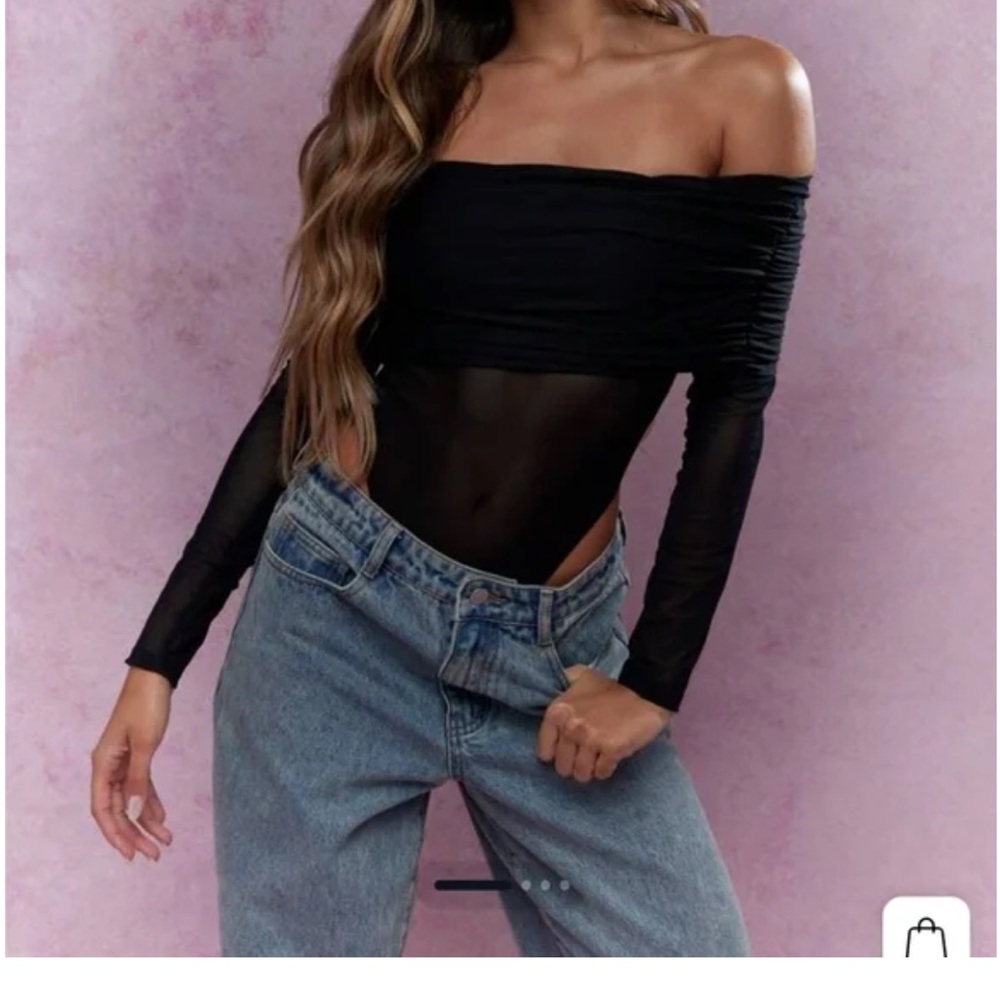 Missguided Black Mesh Detail Top